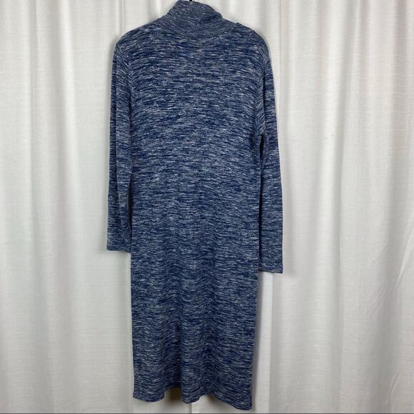 Soft Surroundings Blue Space Dye Long Sleeve Hi-Lo Sweater Dress Sz.S - Picture 9 of 14